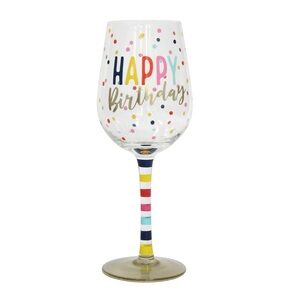 Happy Birthday Colorful Wine Glass